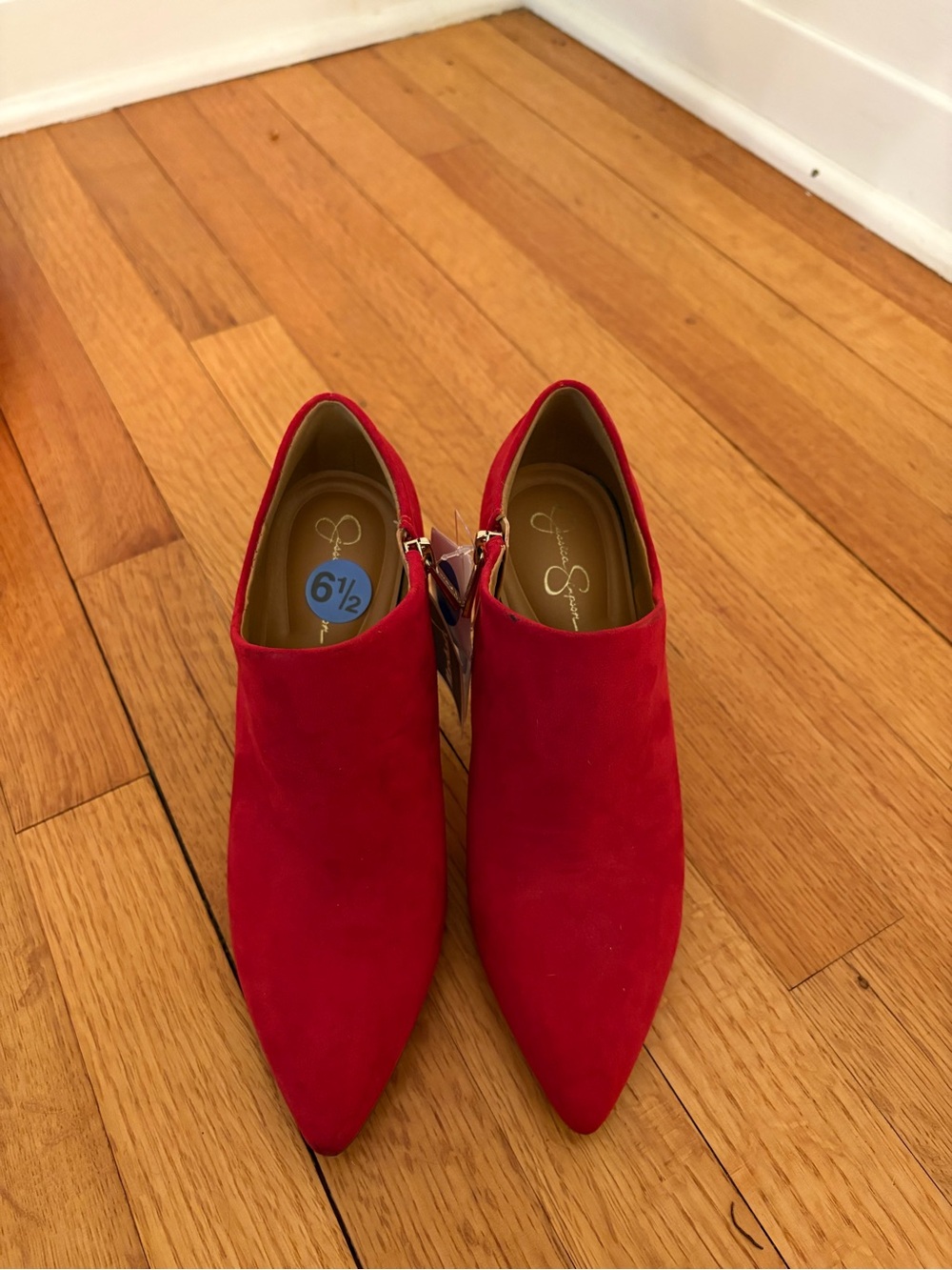 Jessica Simpson Red Pointed Toe Ankle Booties 6.5 NWT